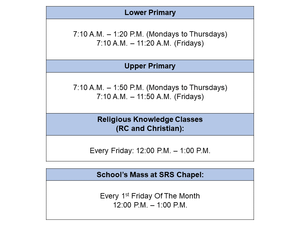 SRS School Hours 2023